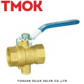 brass color long handle filter ball valve